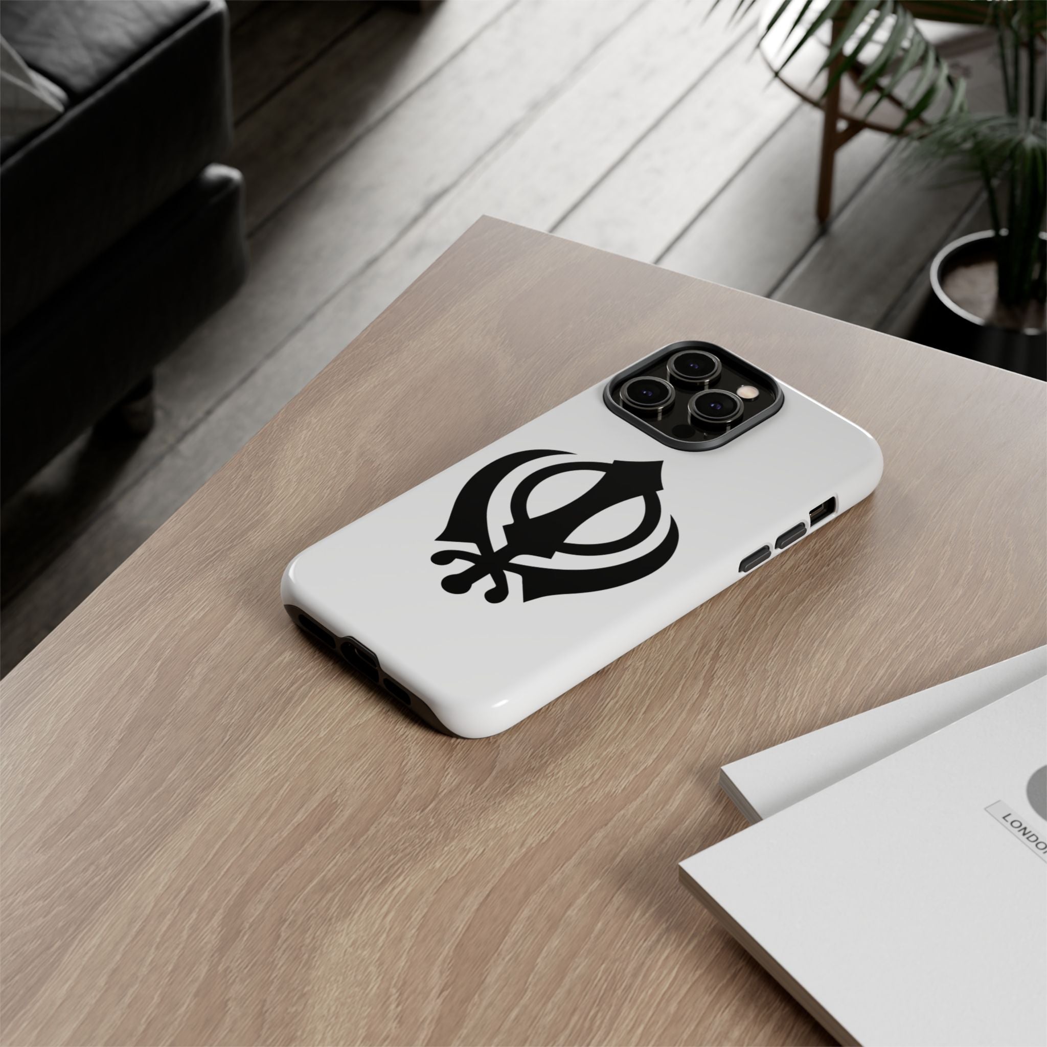 Sikh Khanda Phone Case • White