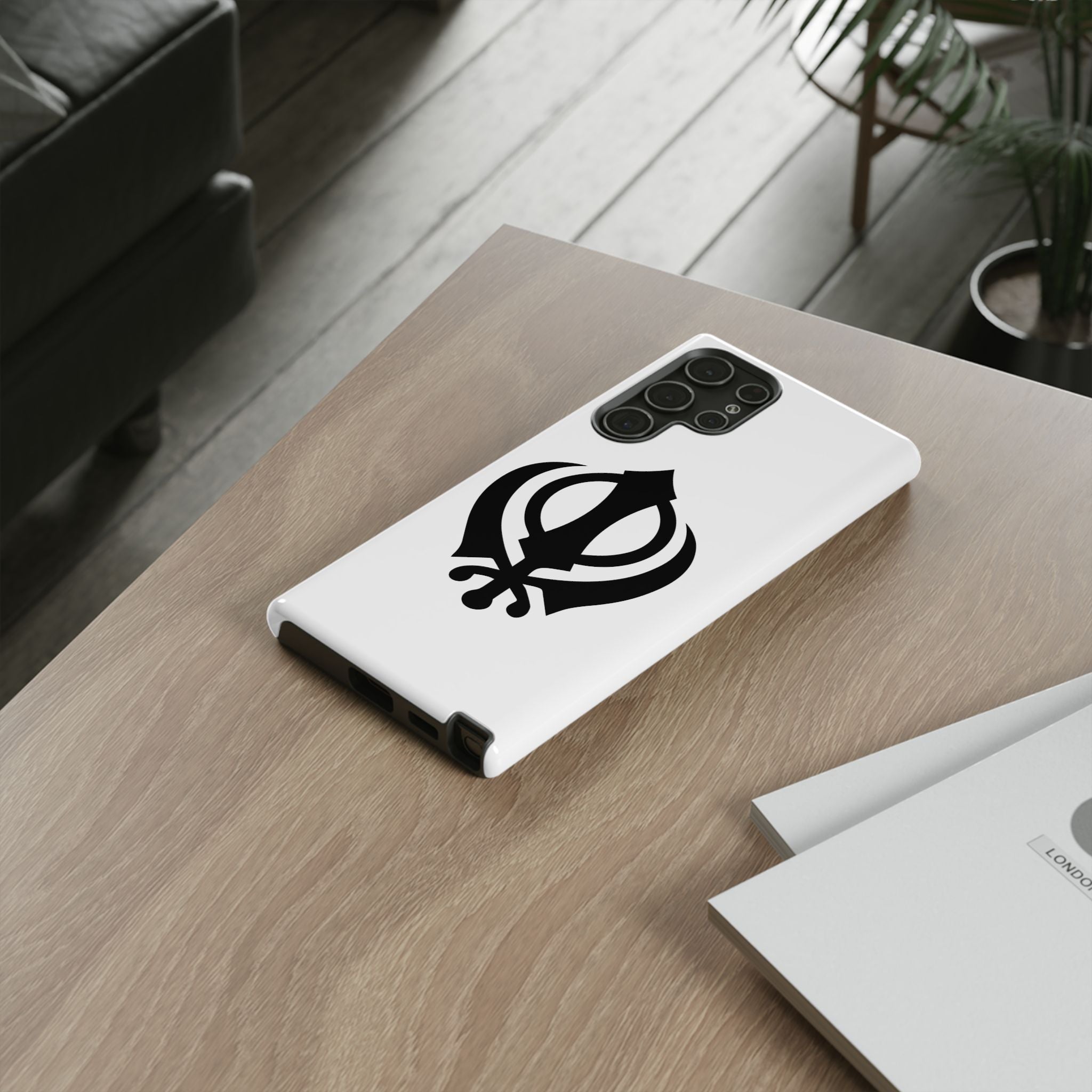 Sikh Khanda Phone Case • White