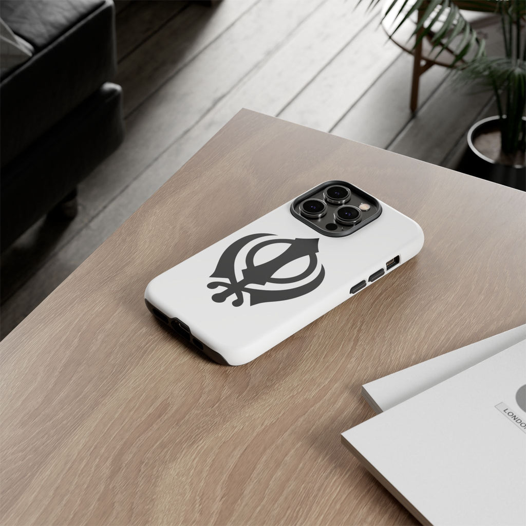 Sikh Khanda Phone Case • White