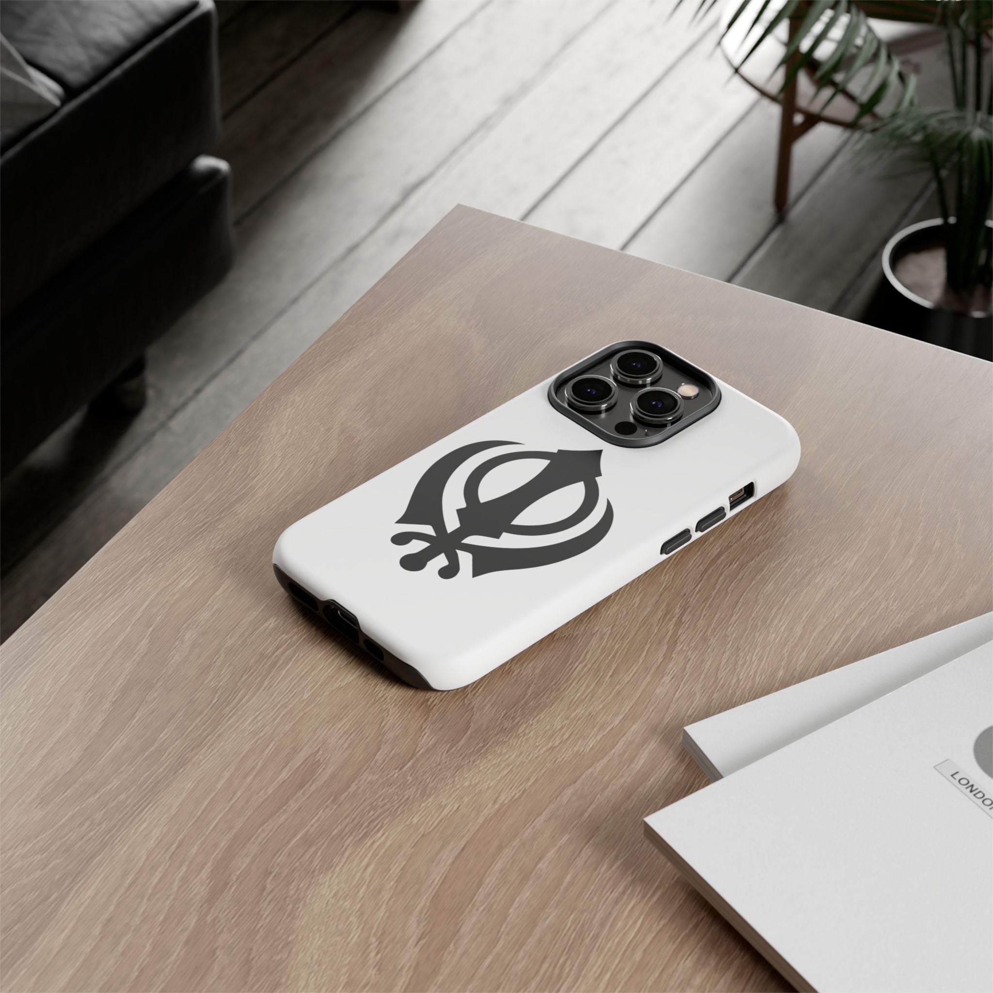 Sikh Khanda Phone Case • White